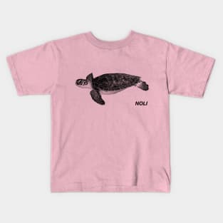 Minimalist Black and White Seaturtle Kids T-Shirt